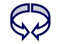 Two arrows curving towards one another