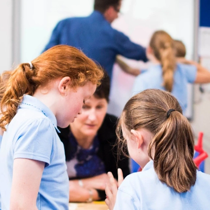 Group of primary school students during a lesson